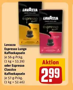REWE DE Lavazza Espresso Lungo Kaffeekapseln oder Espresso Classico Kaffeekapseln tilbud