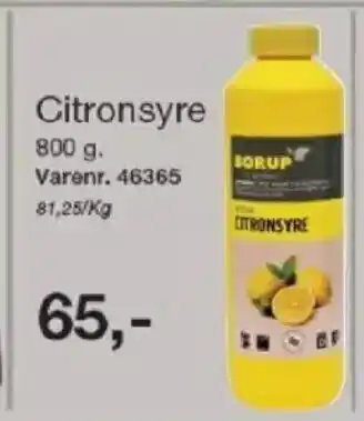 Harald Nyborg BORUP Citronsyre tilbud