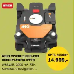 XL-BYG Worx Vision cloud 4WD robotplæneklipper tilbud