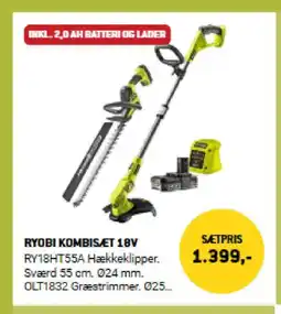 XL-BYG Ryobi kombisæt 18v tilbud