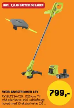 XL-BYG Ryobi græstrimmer 18v tilbud