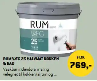 XL-BYG Rum Væg 25 halvmat køkken & bad tilbud