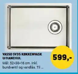 XL-BYG Vasso SV35 køkkenvask u/hanehul tilbud