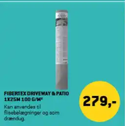XL-BYG Fibertex driveway & patio 1 x 25 m 100 g/m² tilbud