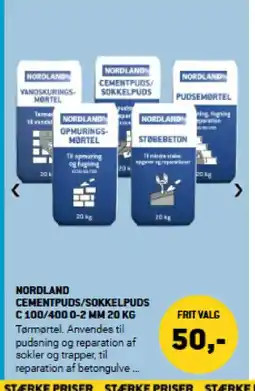 XL-BYG Nordland Cementpuds/ sokkelpuds C 100/ 400 0-2 mm tilbud