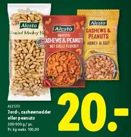 Lidl Jord-, cashewnødder eller peanuts tilbud