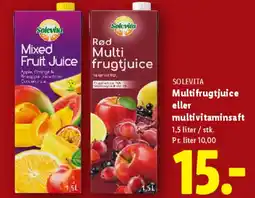 Lidl Solevita Multifrugtjuice / Multivitaminsaft tilbud