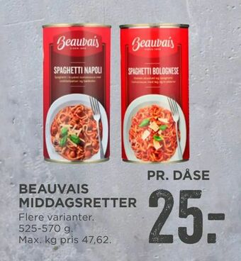 MENY Beauvais middagsretter tilbud