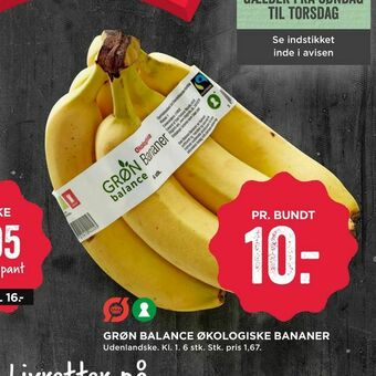MENY Grøn balance økologiske bananer tilbud