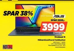 Power Asus vivobook 15 militærklassificeret holdbarhed tilbud