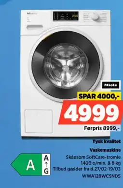 Power Miele tysk kvalitet vaskemaskine tilbud