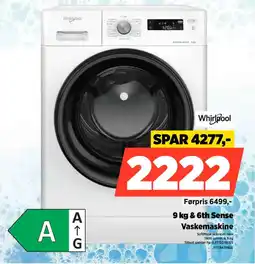 Power Whirlpool & 6th sense vaskemaskine tilbud