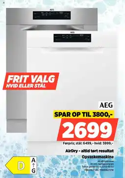 Power AEG AirDry - altid tørt resultat Opvaskemaskine tilbud