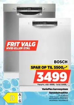 Power Bosch varioflex kurvesystem opvaskemaskine tilbud