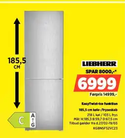 Power LIEBHERR EasyTwist-Ice funktion køle-/fryseskab tilbud