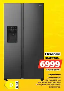 Power Hisense Elegant design Amerikanerskab tilbud