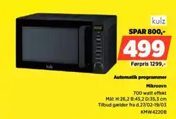 Power Kulz Automatik programmer Mikroovn tilbud