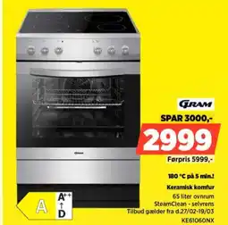 Power Gram 180 °c på 5 min.! keramisk komfur tilbud