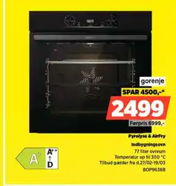 Power Gorenje pyrolyse & airfry indbygningsovn tilbud