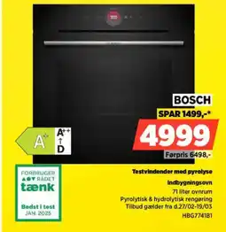 Power Bosch testvindender med pyrolyse indbygningsovn tilbud