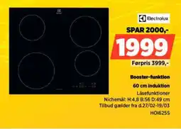 Power Electrolux Booster-funktion induktion Låsefunktioner tilbud