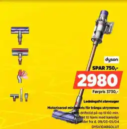 Power Dyson ledningsfri støvsuger motoriserad minimatris för trånga utrymmen tilbud