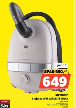 Power Point støvsuger støjsvag drift på kun 76 db(a) tilbud