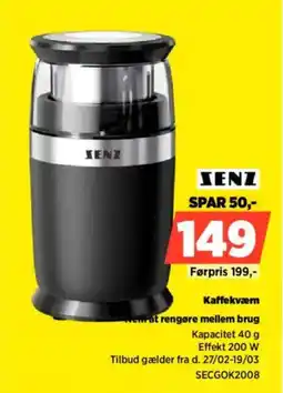 Power Zenz kaffekværn nem at rengøre mellem brug tilbud