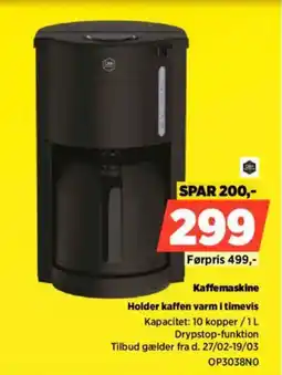 Power Kaffemaskine Holder kaffen varm i timevis tilbud