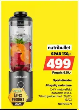 Power Nutribullet sportsblender aftagelig motorbase tilbud