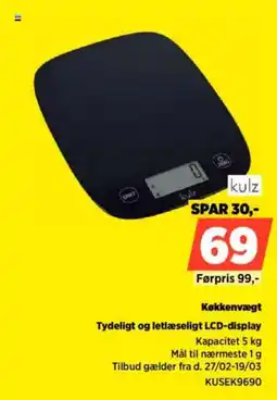 Power Kulz Køkkenvægt Tydeligt og letlæseligt LCD-display tilbud