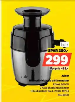 Power Kulz Juicer Tired frisk juice på få minutter tilbud