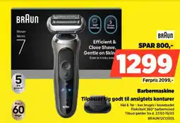 Power Braun barbermaskine tilpasser sig godt til ansigtets konturer tilbud