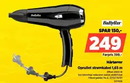 Power BaByliss Hårtørrer Oprullet strømkabel 1,65 m tilbud