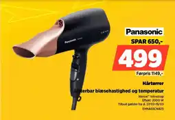 Power Panasonic hårtørrer justerbar blæsehastighed og temperatur tilbud