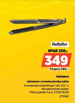 Power BaByliss Glattejern Inkluderer varmebestandig måtte tilbud