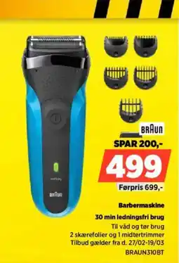 Power Braun barbermaskine 30 min ledningsfri brug tilbud