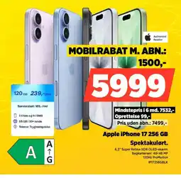 Power Apple iPhone 17 256 GB Spektakulørt. tilbud