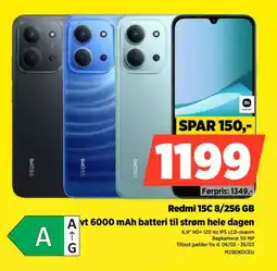 Power Redmi 15c 8/256 gb avt 6000 mah batteri til strøm hele dagen tilbud