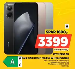 Power Mi 15t 12/256 gb 500 mah batteri med 67 w hypercharge tilbud