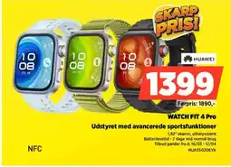 Power Huawei watch fit 4 pro udstyret med avancerede sportsfunktioner tilbud