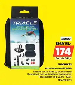 Power Triacle triacskikits actionkamerasæt til skiløb tilbud