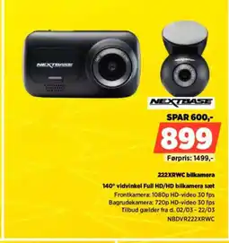 Power Nextbase 222xrwc bilkamera tilbud