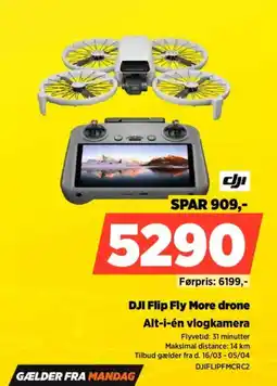 Power Dji flip fly more drone alt-i-én vlogkamera tilbud