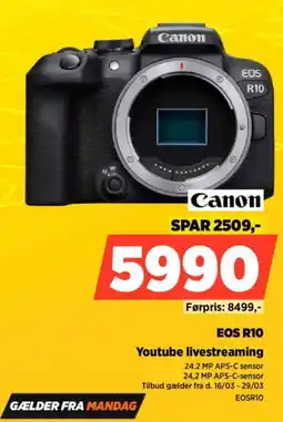 Power Canon EOS R10 Youtube livestreaming tilbud