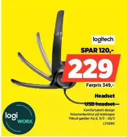 Power Logitech headset usb-headset tilbud