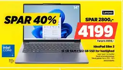 Power Lenovo IdeaPad Slim 3 16 GB RAM +512 GB SSD for hastighed tilbud