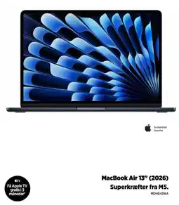 Power MacBook Air 13" (2026) Superkræfter fra M5. MDHE4DKA tilbud