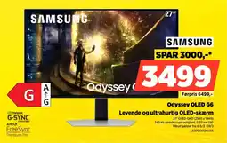 Power Samsung odyssey oled g6 levende og ultrahurtig oled-skærm tilbud