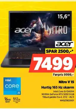 Power Acer nitro v 15 hurtig 165 hz skærm tilbud
